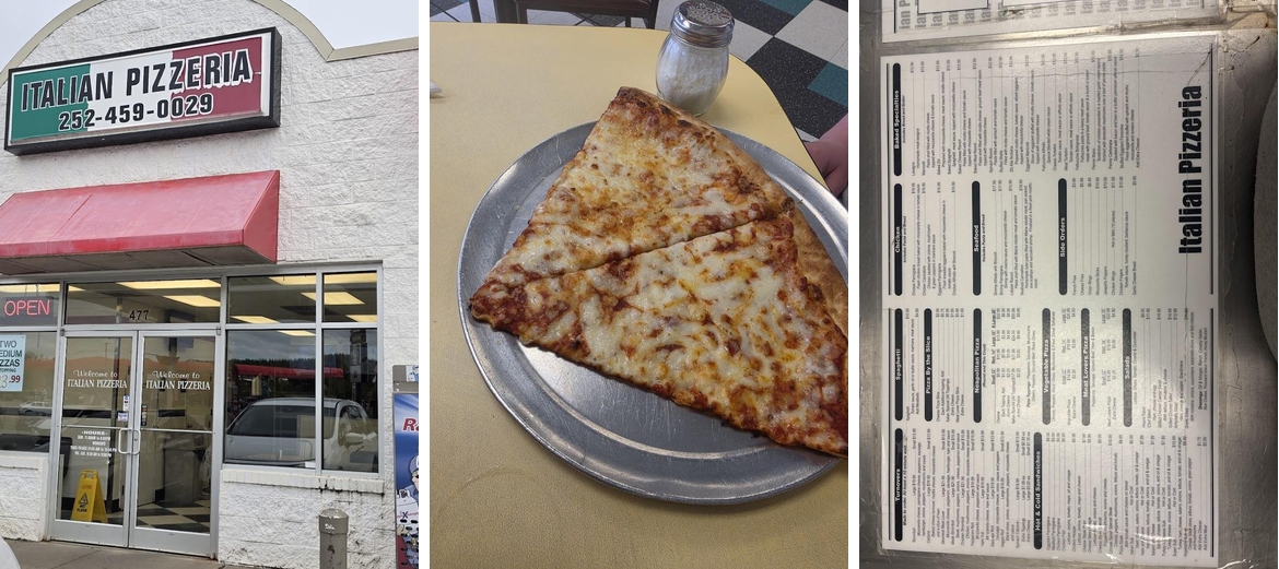 Italian Pizzeria Menu