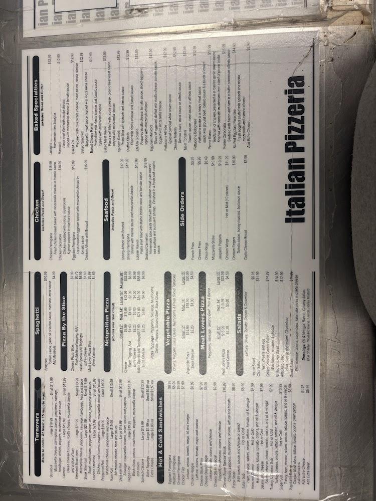 Italian Pizzeria Menu image 1